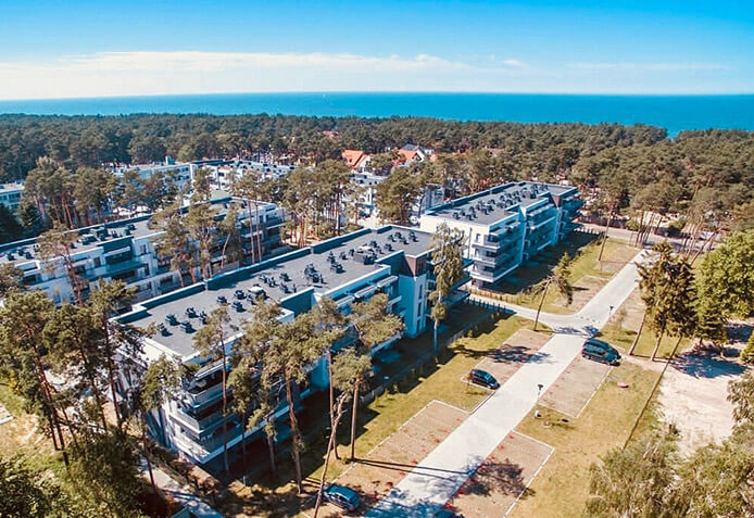 Widok na Pogorzelicę i apartamenty Blue Baltic Widok na Pogorzelicę i apartamenty Blue Baltic